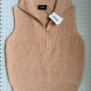 Cider Beige Zip Up Men's Sweater Vest